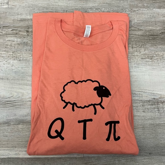 Bella + Canvas Cutie Pie Lamb Sheep Short Sleeve Graphic T-Shirt Orange 2XL XXL - Picture 1 of 6